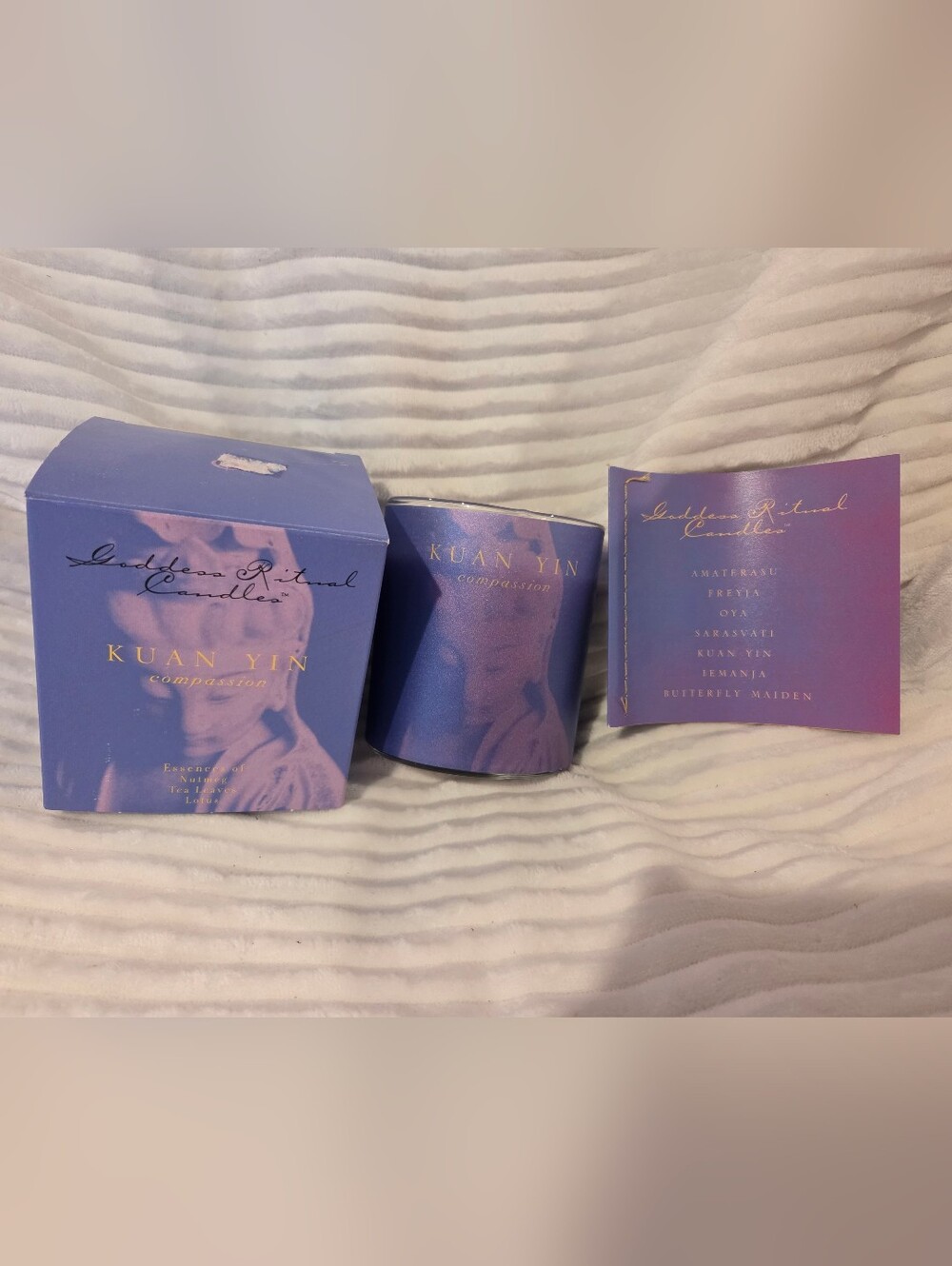 Illuminations Goddess Ritual Candles Kuan Yin Compassion Candle - Purple